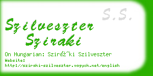 szilveszter sziraki business card